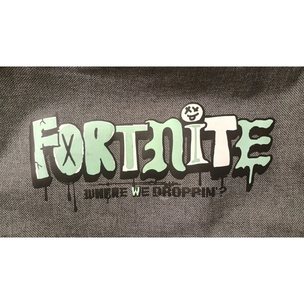 Fortnite Backpack Unisex Kids Large Gray Excellent Where We Droppin Graphic